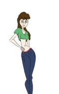 brown_hair coloured female jeans light_skin maxima mm naked_belly questionable sfw smiling // 611x975 // 82KB