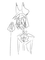 2025 alastor fanart hazbin_hotel mm sfw sketch smiling // 768x1024 // 112KB